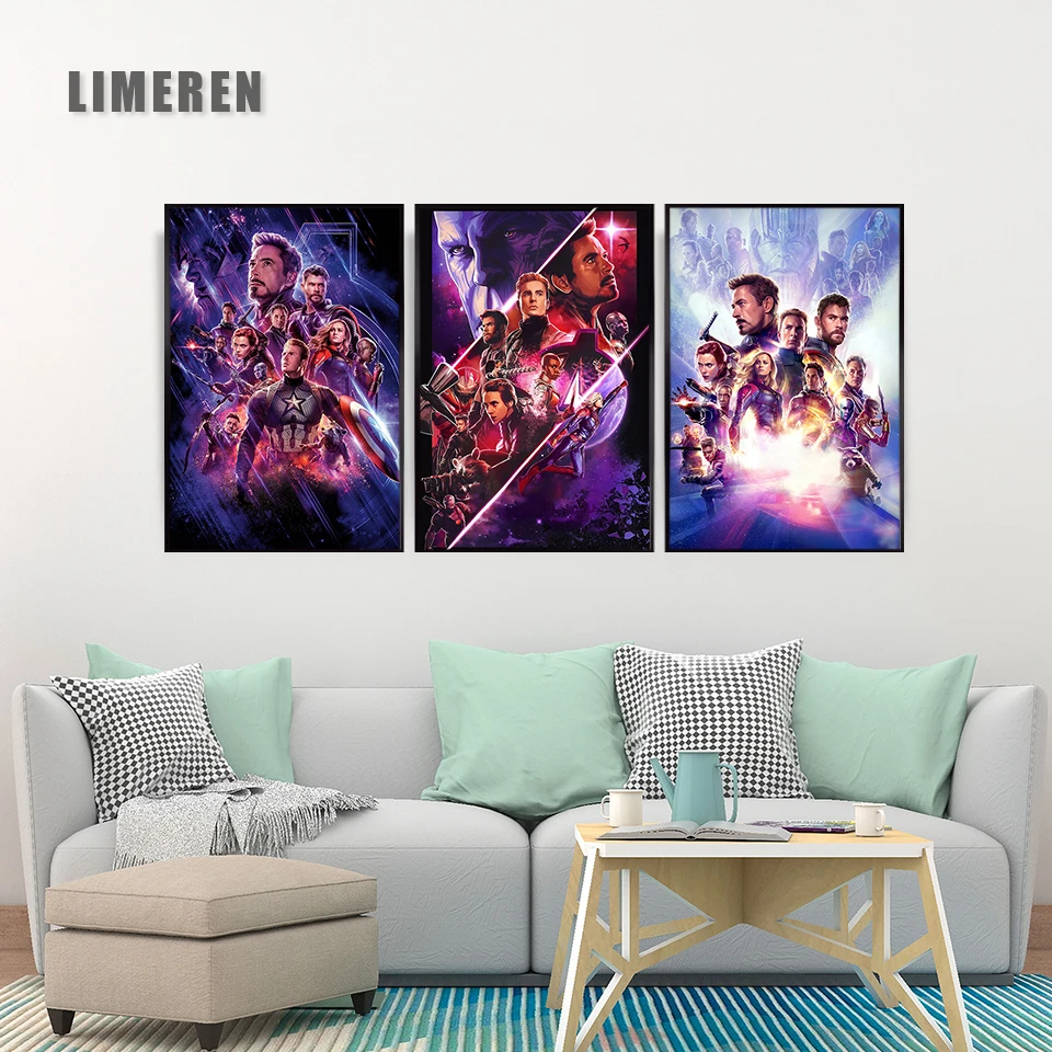 

Avengers Endgame Posters and prints The Avengers 4 2019 Hot New Superhero Movie Art Silk Painting bedroom decor