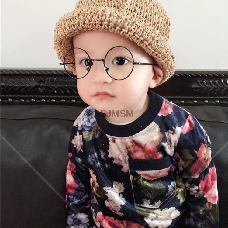 Retro Black Blue Round Kids Sunglasses Brand little girl/boy Baby Child Glasses goggles oculos UV400 Small face free shipping