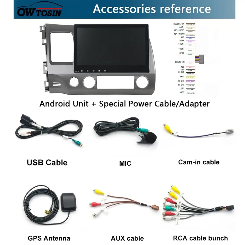 Discount 10.1" IPS 8Core 4G+64G Android 9.0 Car GPS Radio For Honda Civic 2006 2007 2008 2009 2010 2011 DSP CarPlay Multimedia Parrot BT 4