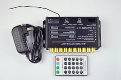DMX512 10 отверстий светодиодный волоконно-оптический свет двигателя, AC86-265V вход; 10 каналов (RGB); с 24key РЧ пульт дистанционного управления