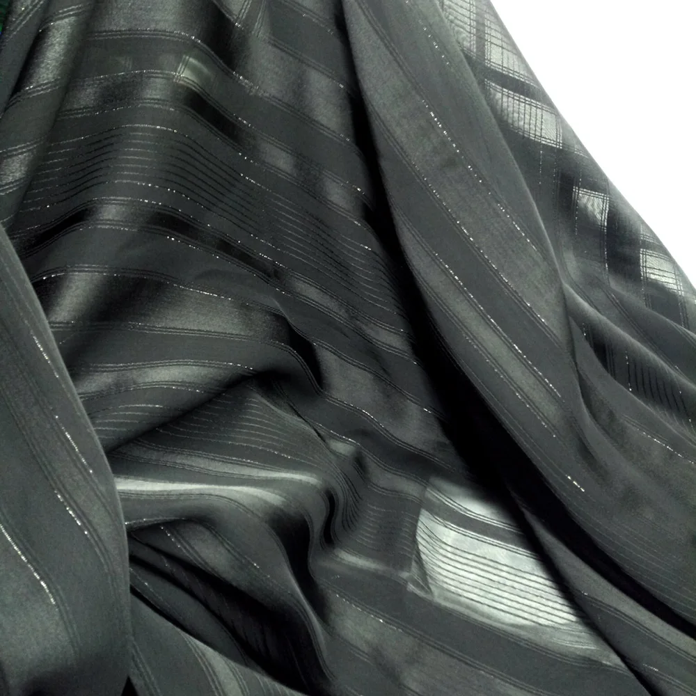 Глянцевое платье шифон шелковистые полоски перламутровый блестящий металлик ткань падение мягкий дышащий DIY платье Блузка ткань