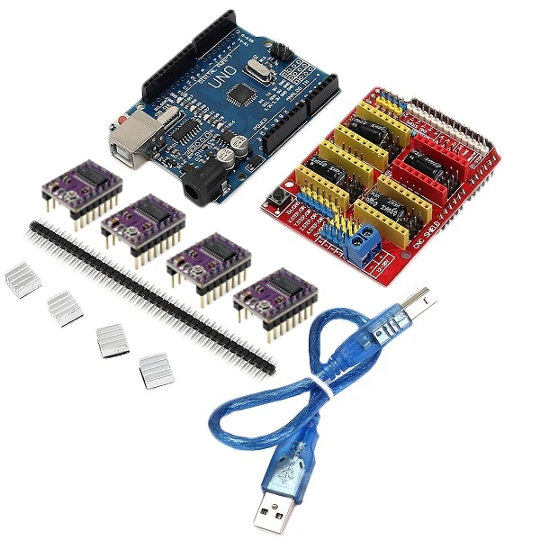 

CNC Shield + UNO-R3 Board + 4 X DRV8825 Stepper Module Driver Kit For Arduino 3D Printer Accessories