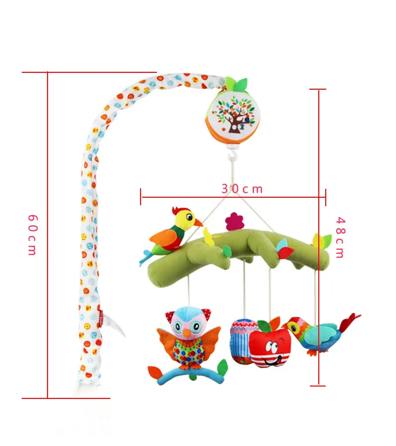 

Baby Toys 0-1 Flowers Birds Rotating Fabric Music 35 Curves Bell Baby Toys