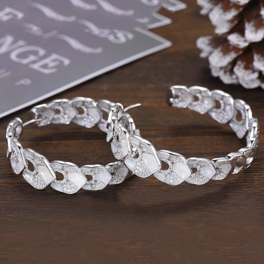 GODKI, роскошные серьги-кольца с кубическим цирконием для женщин, свадебные Круглые круглые серьги-кольца в Дубае