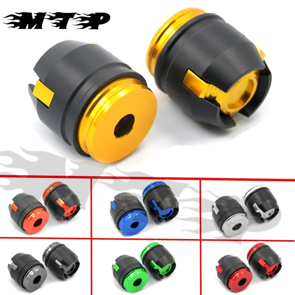 12MM CNC Front & Rear CNC Axle Fork Slider Crash Protector for Suzuki Kawasaki Motorcycle Billet Accessories pair 12mm billet cnc motorcycle front rear wheel axle fork frame slider crash pad protector cover for suzuki kawasaki 7 color
