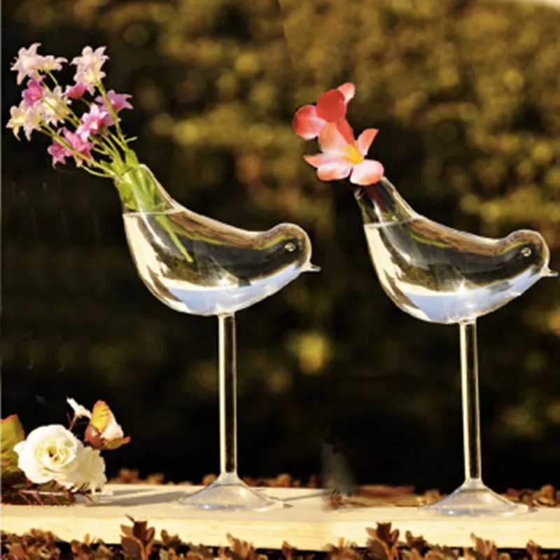 Creative tall bird vase glass vase Home Decoration hotel decor flower containers wedding decoration gift Couple gifts