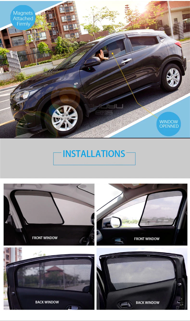 para Buick Excelle Toldos da Janela Lateral do Carro Cortina Carro Preto 4 Pçs Set ou 2 Magnético Malha Sombra Cego - Gl8 13 Toldos p/ janela lateral