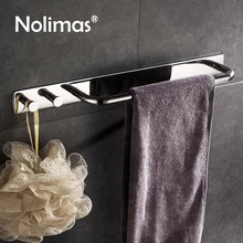 3M Self Adhesive Towel Bar With Clothes Hook Hanger SUS 304 Stainless Steel Single Towel Bar Towel Holder Bathroom Accessories