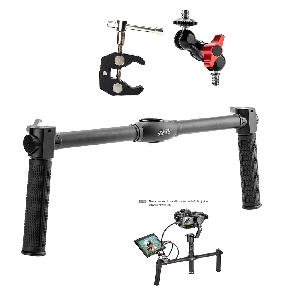 

Zhiyun Dual Handheld Grip for Zhiyun Crane Crane-M 3-Axis Handheld Gimbal Stabilizer + Magic Arm Mount Adapter and Pliers Clip