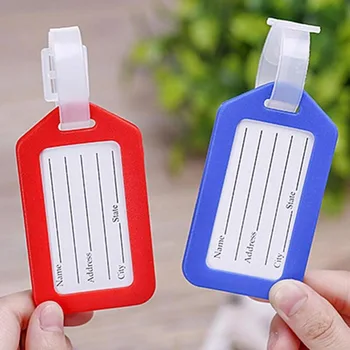 

Classic Plastic Luggage Tag Travel Suitcase Baggage Travel Accessories Mixproof Boarding Tag Address Label Name ID Tags 5 Color