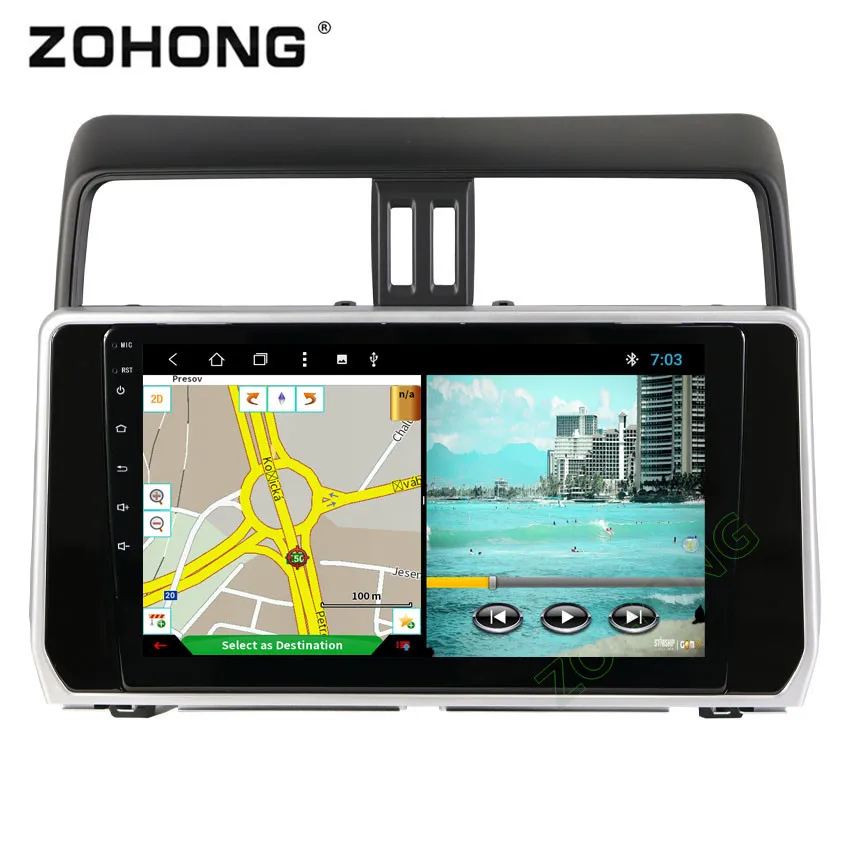 Flash Deal 2.5D 10.2 inch Octa 8 Core 2G+32Gb Android Car DVD Player for Toyota Land cruiser Prado 150 2018 2019 autoadio GPS Navigation BT 1