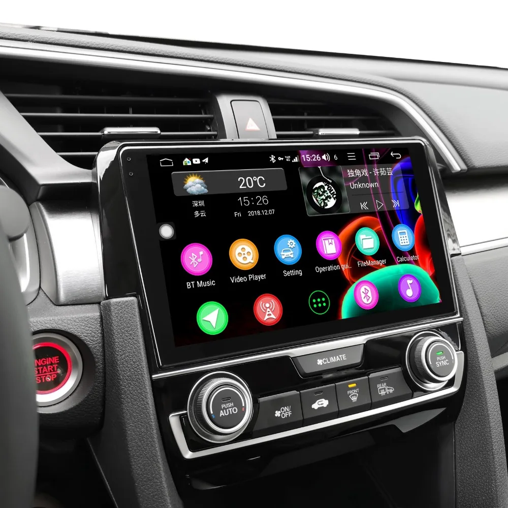 Радуясь Android 8 1 Автомобильный GPS мультимедийный видео плеер для Honda Civic 2016 2017 с