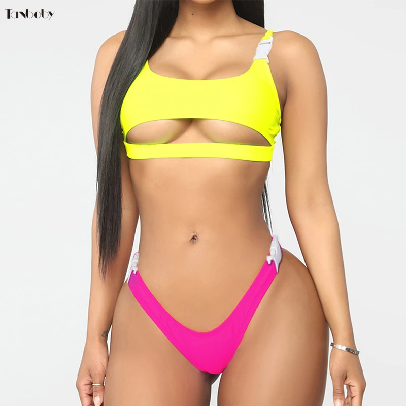 Бикини Пуш Ап купальник Высокая Талия Спорт с длинным рукавом Beachsuits Сексуальная Высокая шея прозрачные стринги с высокой посадкой бикини
