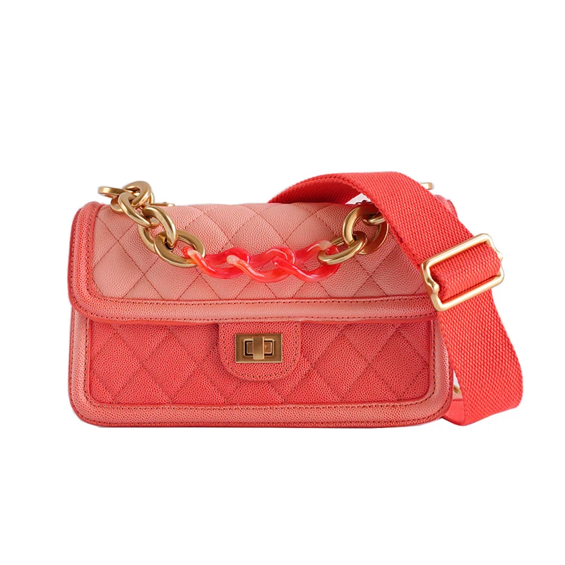 

Caker Brand 2019 Women Diamond Lattice Handbags Fashion PU Leather Acrylic Chain Shoulder Bags Wholesale Dropshipping
