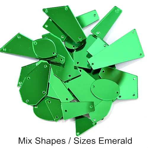 mix Shapes 50 шт./упак. изумрудно-Цвет акриловое зеркало пришить стразы 37 формы блестящие швейные камни для DIY украшения одежды сумки B1185 - Цвет: mix Shapes