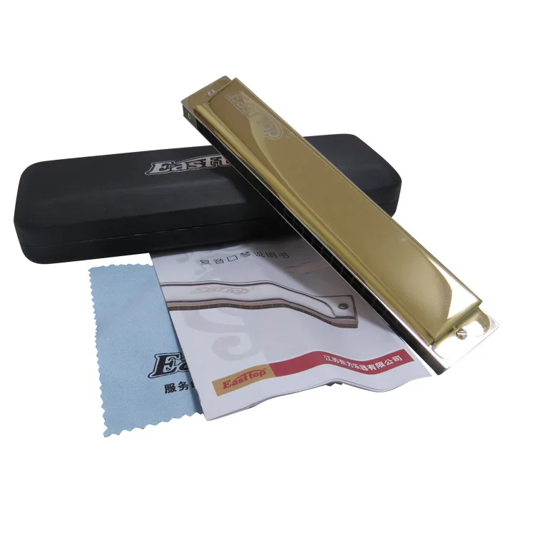 

EAST TOP Harmonica 24 Hole C Tone Gold Harp Instrumentos Mouth Organs Harmonica