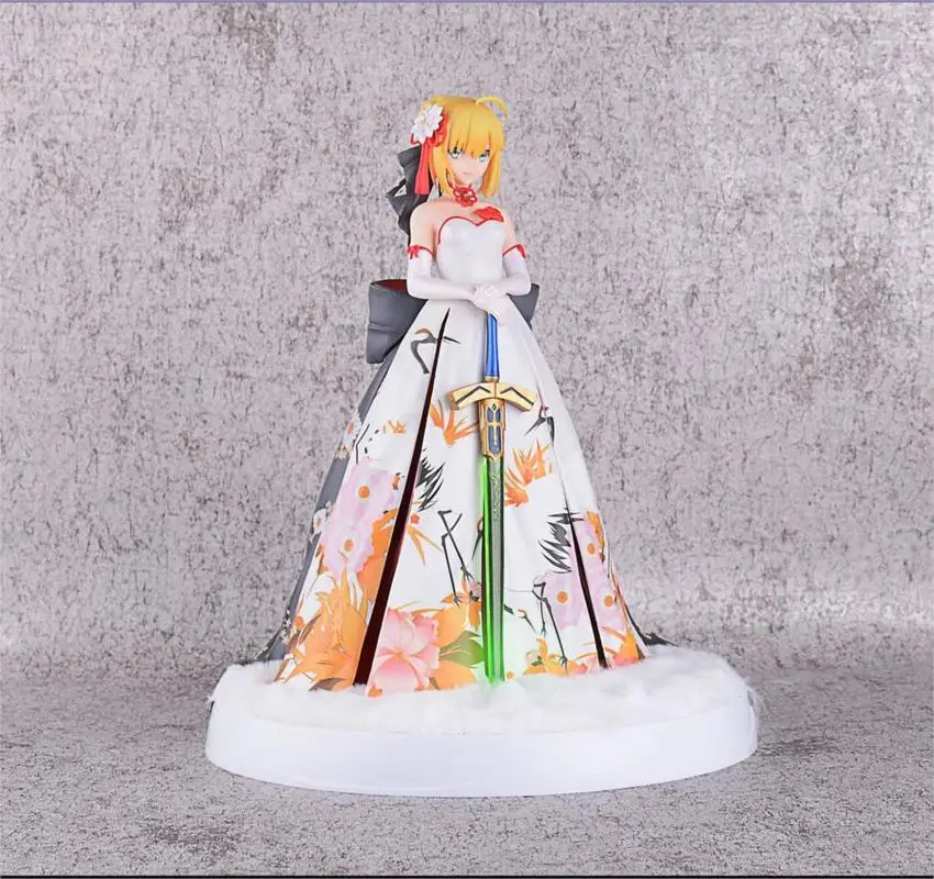Аниме Fate Stay night Fate/Extella Saber Arturia и Altria кимоно костюм Ver. Со светодиодной базой Статуя