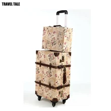 Travel tale 2" 24" 2" дюймов spinner Цветочные путешествия чемодан, багаж чемодан с колесом для женщин