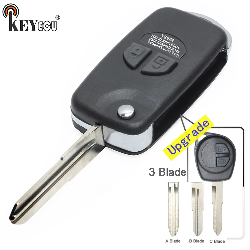Брелок KEYECU 10x для Suzuki Grand Vitara Swift Ignis SX4 Liana Alto складной чехол с 2 кнопками и