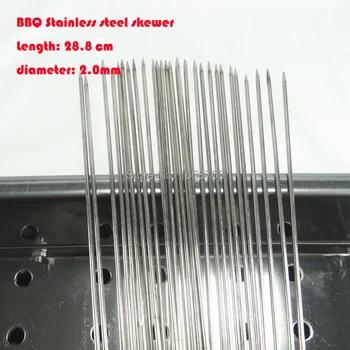 

50pcs/lot 28.5cm*2mm stainless skewer barbecue fork stainless bbq food stick BBQ Tools Kitchen,Dining & bar Home & Garden
