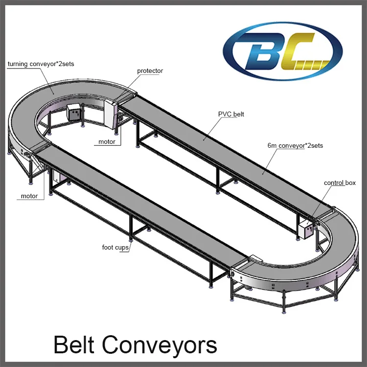 Factory Supply Flat Belt Conveyor, Turning Belt Conveyor, Conveying