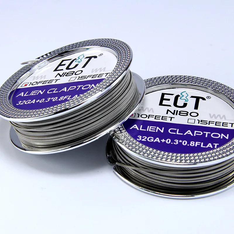Электронная нагревательная проволока для сигарет ECT NI80 10 футов в рулоне RDA RTA
