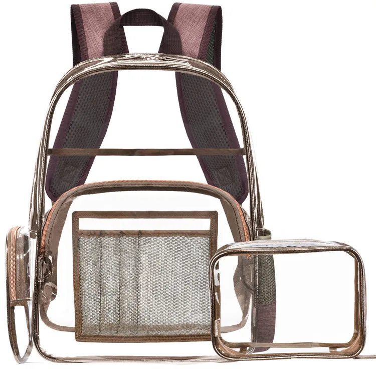 

School Bags Transparent PVC Backpack Kid Set Clear Backpacks Women High Quality Schoolbag for Teenage Girl Mochila Escolar