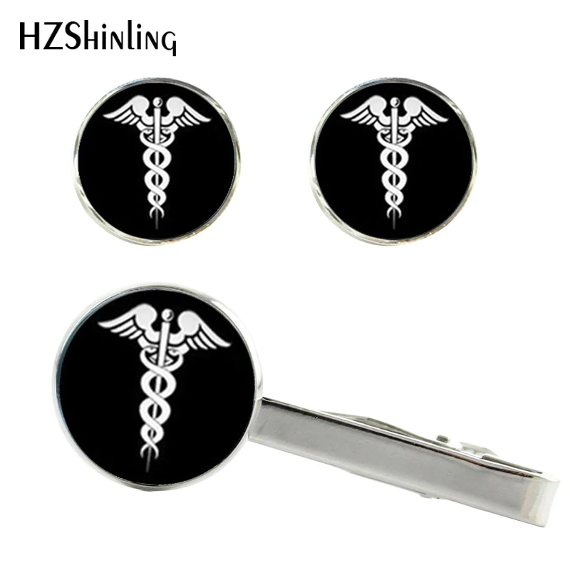 2017 New Medical Caduceus Clips & Cufflinks Caduceus Medical Symbol