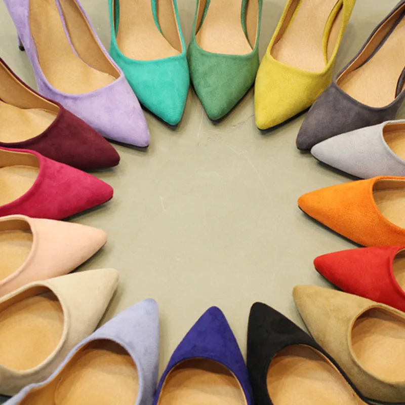 Women Pumps High Heels Shoes Pointed Toe Brand Woman Wedding Shoes Spring Summer Thin Heels Office Lady Dress Shoes Plus Size