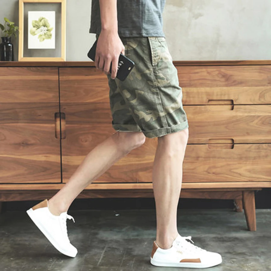 Harajuku Camouflage Casual Shorts Men Cargo Plus Size Men Fashion 2019 Work Short Pants Jeans Cotton Vetements Clothig 50Dk003