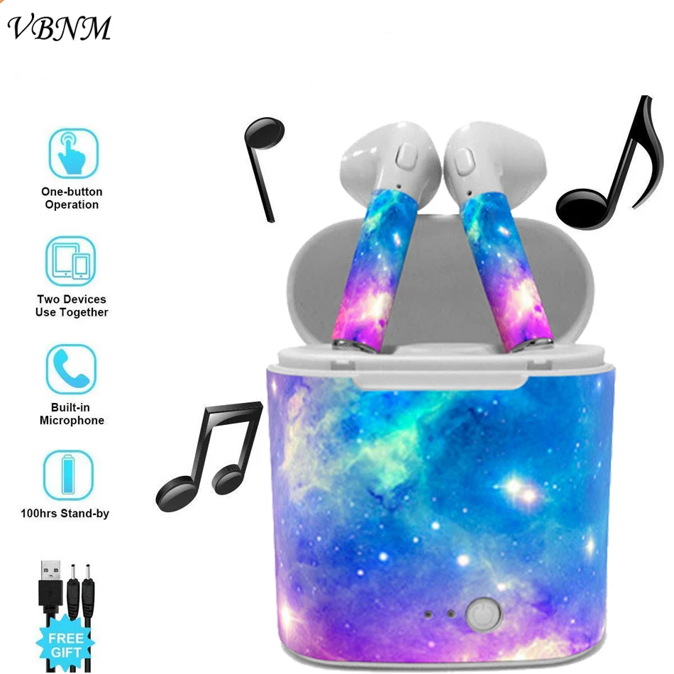 

VBNM I7 I7s TWS Mini Wireless Bluetooth Earbud Earphone In-Ear Stereo Headset air Charging Box Headphone For Smart Phone pods