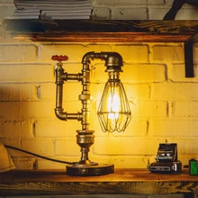 Винтаж железной клетке Таблица свет AC 90-260 В для Гостиная Обеденная Спальня тумбочка лампа моды ретро стол свет