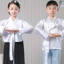 Новое поступление детский ханбок Национальный фотографический платье ханбок детская Корейская танцевальная одежда для девочек платье для сцены 18