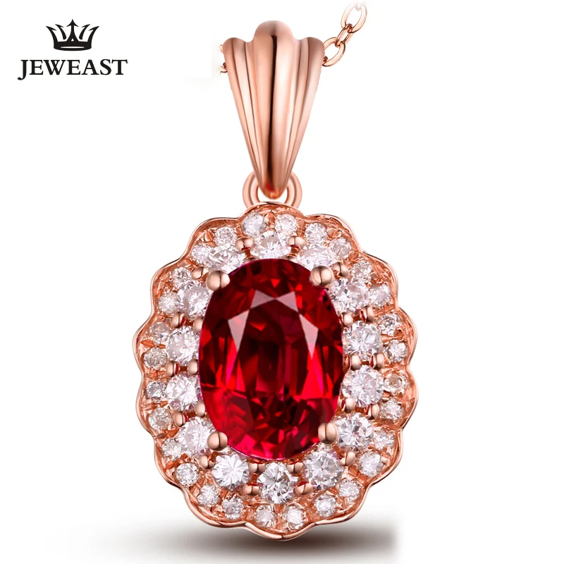 

Natural ruby 18K Pure Gold Pendant Real AU 750 Solid Gold Upscale Trendy Classic Party Fine Jewelry Hot Sell New 2019