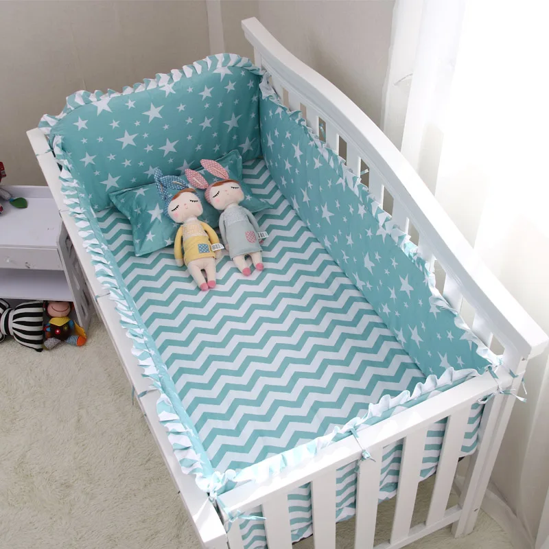 New Arrival Star Striped Crib Bed Linen Kit, Cotton Baby Bedding Set Includes Bumpers+Bed Sheet, Crib Bedding Set for Girl Boys New Arrival Star Striped Crib Bed Linen Kit, Cotton Baby Bedding Set Includes Bumpers+Bed Sheet, Crib Bedding Set for Girl Boys