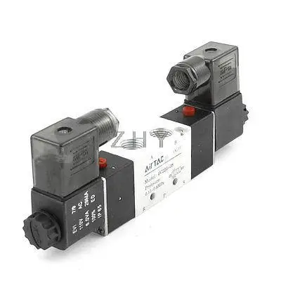 

4V220-08 AC 110V 29mA 2 Positions 5 Way 0.15-0.8MPa Solenoid Valve