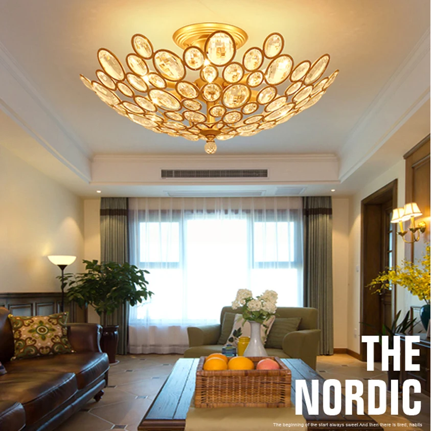 

led e14 European Iron Crystal LED Lamp.LED Light.Ceiling Lights.LED Ceiling Light.Ceiling Lamp For Foyer Bedroom