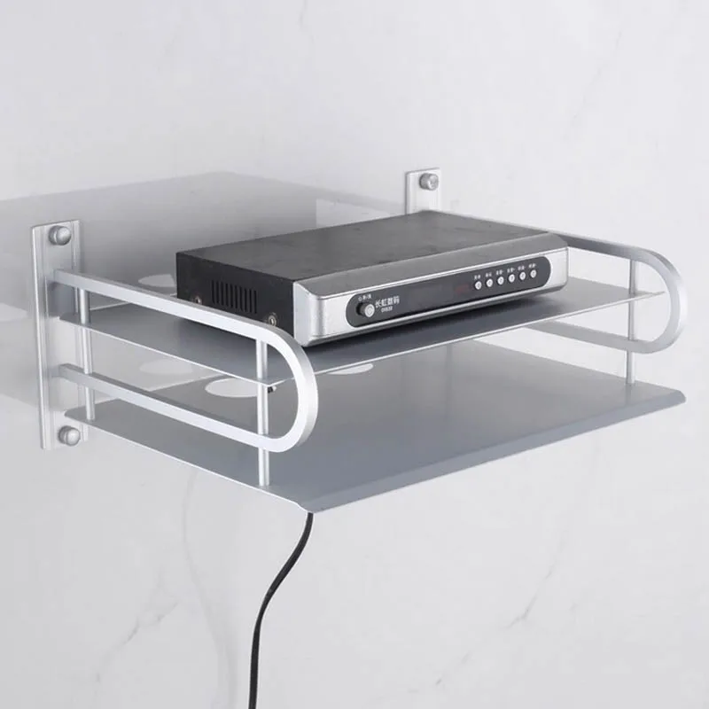 TV set top box holder bracket Double Space Aluminum Shelf For Storage Holders Racks