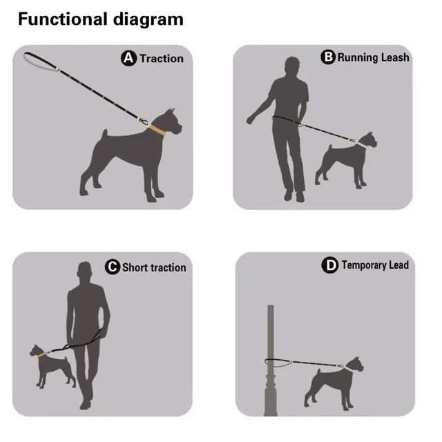 New Elastic Waist Dog Leash For Walking Running for Large Small Pet dog Adjustable Nylon With Reflective traction rope