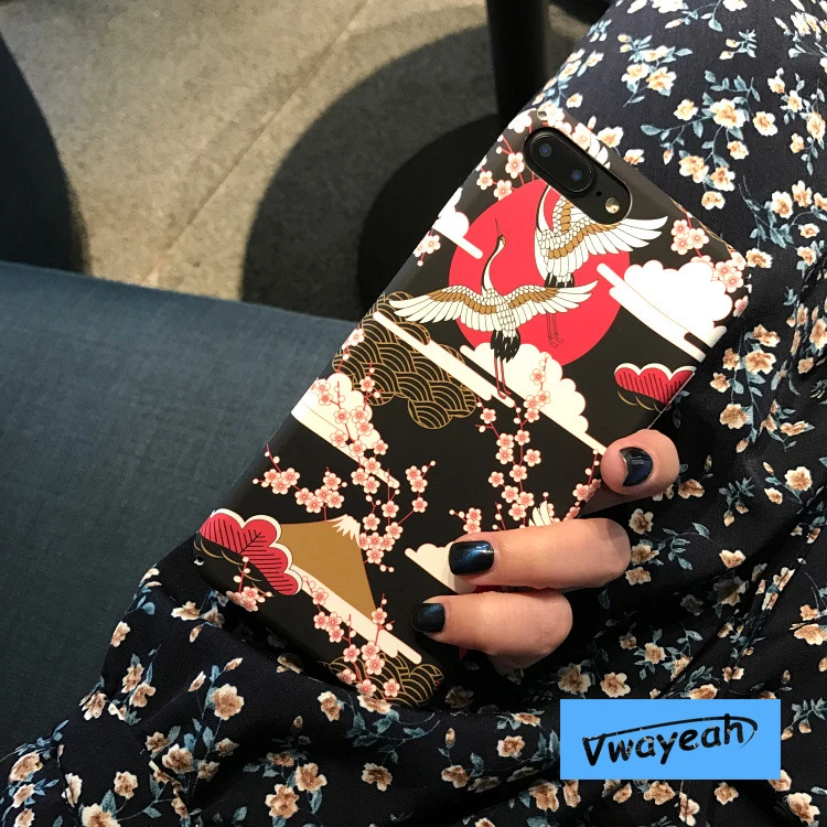 Red-crowned Crane Pink Sakura Case (15)