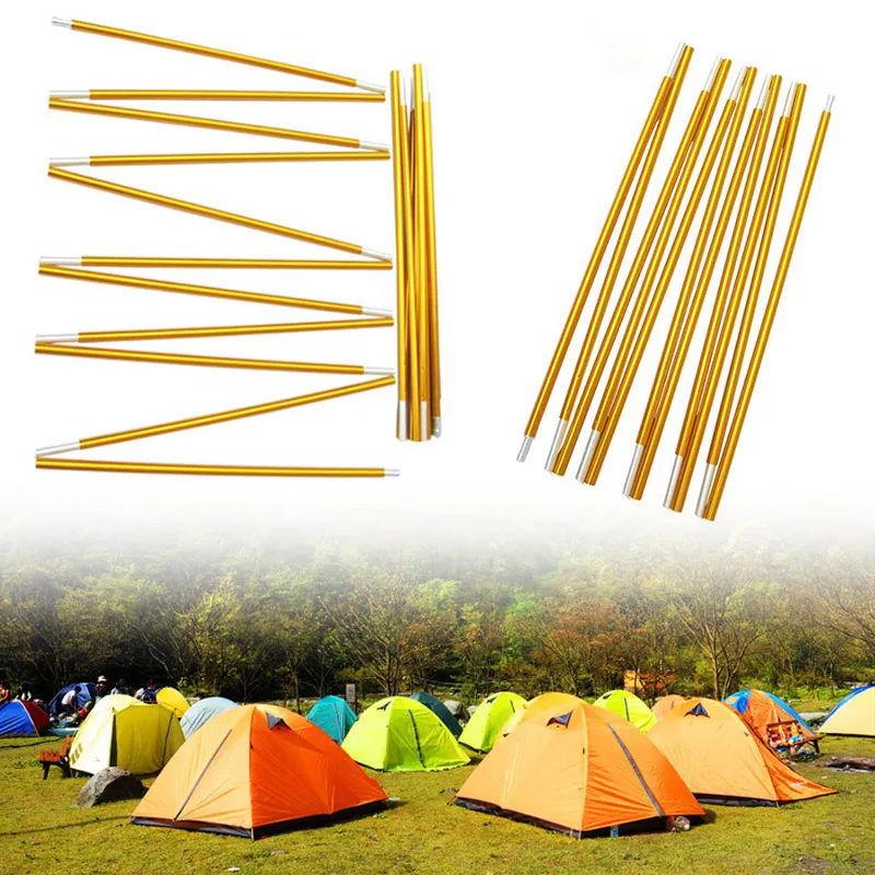 

2pcs Tent Poles Adjustable Aluminum Alloy Outdoor Camping Tent Tarp Rod Replacement Poles UD88