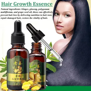 

Hot Sales Unisex Anti Hair Loss Treatment Serum Ginger Extract Hair Regrowth Organic Beard Oil Growing Men Women Hair Care