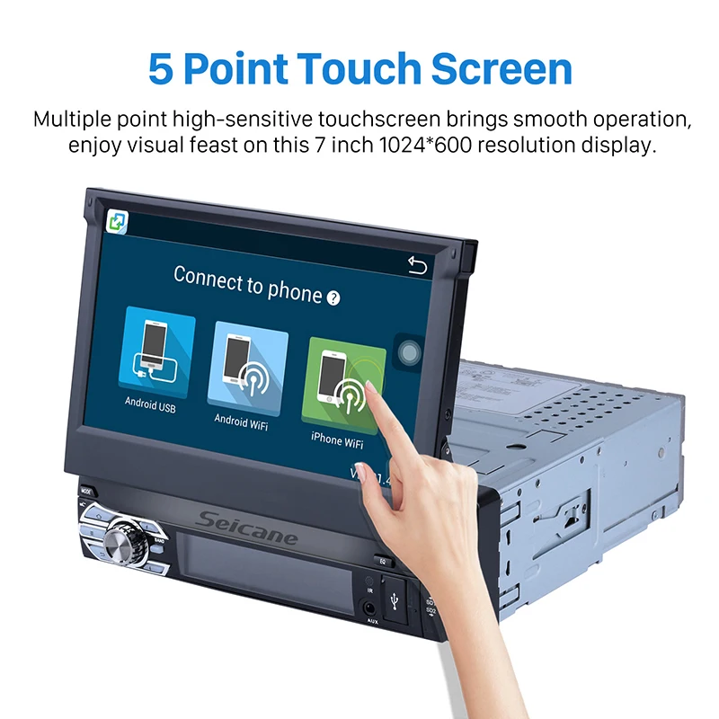 Top Seicane Univeral 7 inch Android 6.0 Single 1 DIN HD Car GPS Navigation Stereo Head Unit Player Radio Support WIFI Mirror Link 2