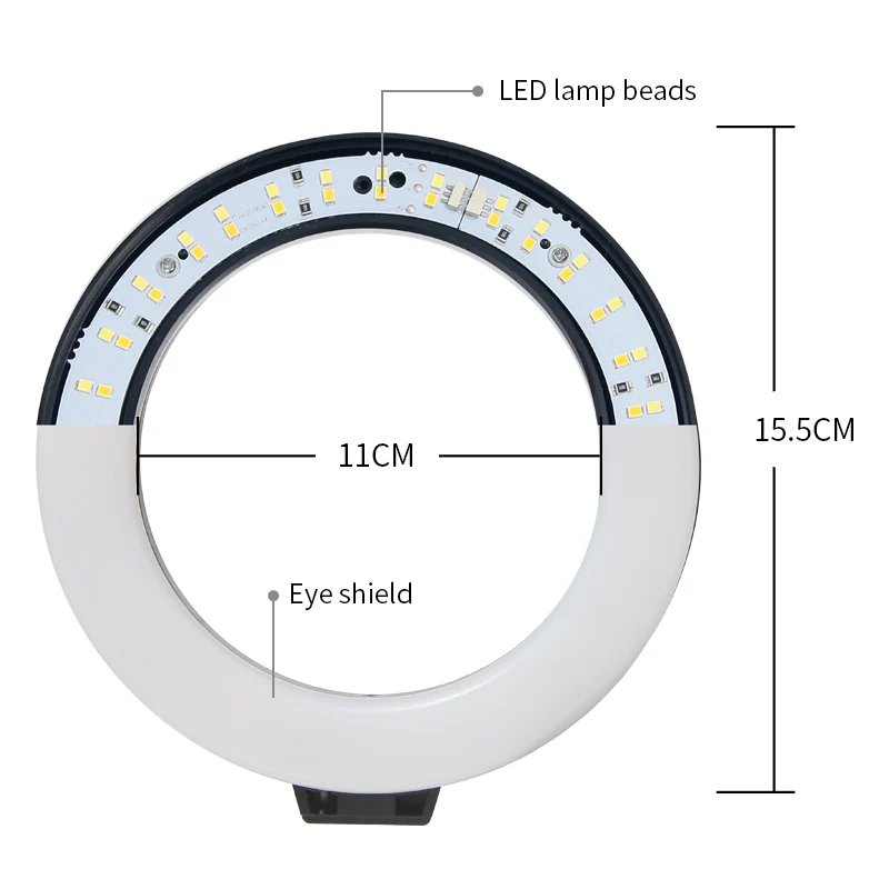 6-дюймовый светодиодный селфи кольцо светильник 5W 5500K Студия фотография заполнить кольцевой светильник для iphone смартфона макияж