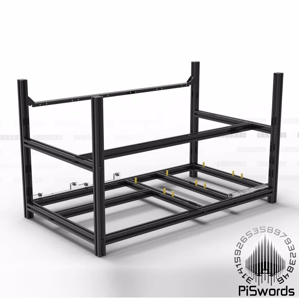 通貨マイニングアクセサリー用アルミニウムオープンケースラック用マイニングフレーム マイニングリグフレーム、オープンエアマイニングフレームリグケース  6GPU ETH BTC イーサリアム Veddha Minerc VEDDHA 6 GPU Mining Rig Aluminum  Stackable Open Air AI Host Case ...