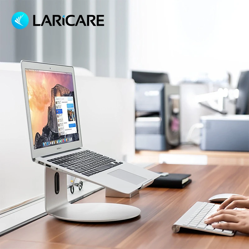 LARICARE подставка для ноутбука из алюминиевого сплава для ноутбука Mac. Вращающийся на 360 рабочий стол. Щепка держатель для ноутбука