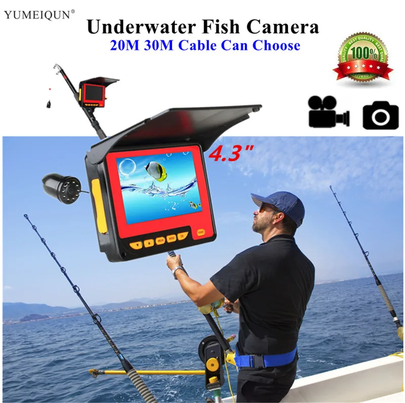 4," монитор рыболокатор подводная рыболовная камера Fishfinder видео Запись DVR 1000TVL инфракрасная лампа 8 IR светодиодный рыболокатор