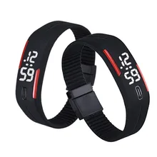 2017 Hot Sale Fashion new men and women of rubber LED date wrist watch Digital Date Sports Bracelet MAY 10