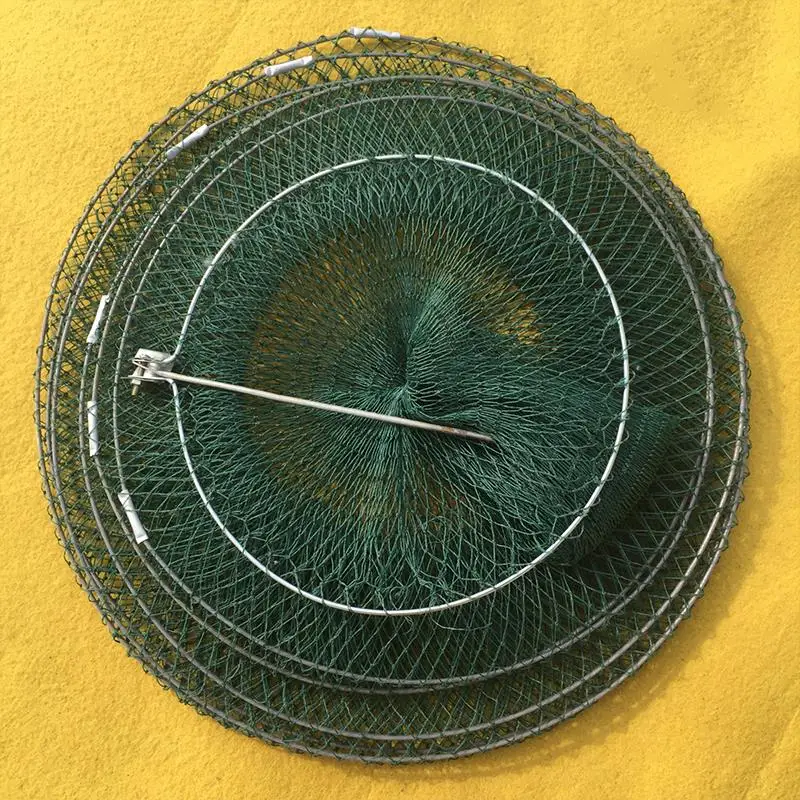 

Shrimp Cage Fishing Net Folding Fishnet Fish Line Dip Net Cage Portable Folding Fish Care Green Steel Wire Shrimp Net