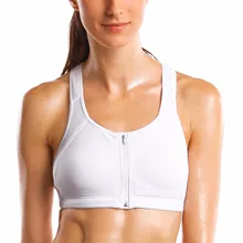 Women’s Zipper Front Wire Free Non Padded Racerback Tech Pro Sports Bra